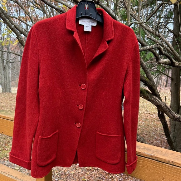 Jones New York Jackets & Blazers - Jones New York Brick Red Wool Blazer, Size 12
